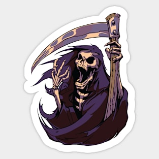 Metal Grim Reaper Sticker